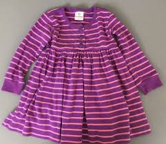 Hanna Andersson Girl S Size 80 10 24 Months Striped Long Sleeve Dress Purple Hannaandersson Dress Casu Organic Kids Clothes Kids Outfits Striped Long Sleeve