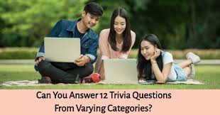 Jan 30, 2021 · a lot of general trivia questions and answers can be found online, however, this particular list is guaranteed to not just entertain you and your friends but also teach a few things we can bet that you never knew. Can You Answer 12 Trivia Questions From Varying Categories Quizpug