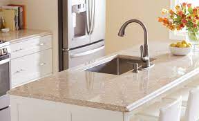 Properly sealed, this material won't stain, absorbs heat, and gives your kitchen a beautiful and sophisticated finish. Kitchen Countertop Ideas The Home Depot
