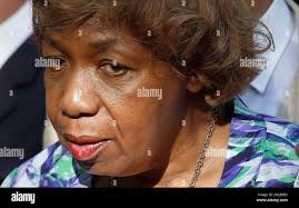 Gwen Carr, the mother of chokehold victim Eric Garner, prepares to speak at  a news conference outside NYPD headquarters, after NYPD Commissioner James  O'Neill announced his decision to fire NYPD officer Daniel