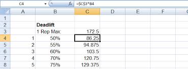 This is often done by exercising each body part. Bodybuilding Microsoft Excel Part 1 1rm Percentages