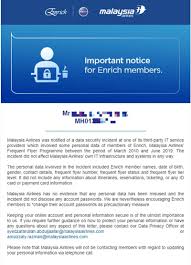 Members of the enrich frequent flyer program offered by malaysia airlines allows you special benefits and enrich miles each time you use your credit card to make purchases. Malaysia Airlines Discloses A Nine Year Long Data Breach The Hack Posts