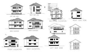 Drawing Of House Plan With Elevation Details In Dwg File In 2020 House Drawing House Plans Open House Plans