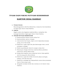 Jam kerja siang 13.00 wib s/d 14.00 wib. Tugas Dan Pokok Petugas Kebersihan Pdf