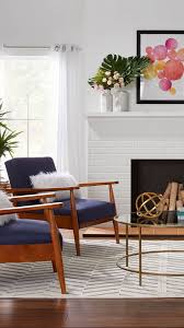 Better Homes And Gardens Mid Century Upholstered Wood Accent Chair Blue Linen Walmart Com Fireplace Seating Mid Century Modern Accent Chairs Mid Century Modern Living Room