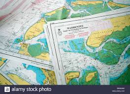 nautical charts of the wadden sea the netherlands stock