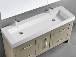 W engineered marble double sink vanity top in winter white with white trough sinks (59) home decorators collection 61 in. Retro 72 Double Bowl Vanity Madeli Functional Elegance