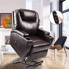 Power Lift Recliner Fitnessclub Electric Massage Recliner Sofa Full Body Zero Gravity Leather Laz Reclining Sofa Brown Furniture Living Room Lift Recliners