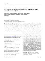 Dilly beans are a delicious option for fresh grown green beans. Pdf Qtl Analysis Of Canning Quality And Color Retention In Black Beans Phaseolus Vulgaris L