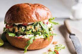 Recipe Isaac Carew S Herby Prawn Burger With Lime Mayo Balance Diet Breakfast Recipes Recipes Cooking