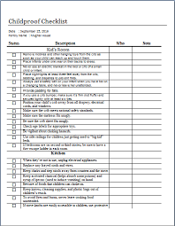 ms word childproofing chart and checklist template word