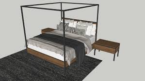 $10.00 coupon applied at checkout. Modern Bed Mattress With Black Canopy Frame Side Table 3d Warehouse