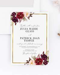 Burgundy Wedding Invitation Template Minimalist Wedding Invitations Minimalist Wedding Invitations Wedding Invitation Templates Burgundy Wedding Invitations