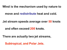 What is 200 miles per hour in knots? Lecture 6 Weather Forecasting The Jet Stream Jet Stream Is Fast Moving Upper Level Winds Concentrated At The Boundaries Of The Hadley Cells Where Temperature Ppt Download