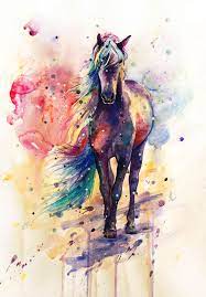 Watercolor Horse Horse Painting Unicorn Art