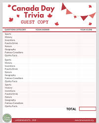 Community contributor can you beat your friends at this quiz? Canada Day Trivia Game Have Fun With Your Guests Test Your Knowledge Larsen Events