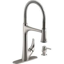 Once the cap is disconnected from the tabs keeping it in place, pull the float assembly straight off. Kohler Lilyfield Pro Semiprofessional Vibrant Stainless 1 Handle Deck Mount Pull Down Handle Kitchen Faucet Deck Plate Included In The Kitchen Faucets Department At Lowes Com