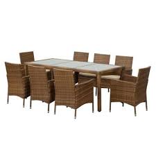 Brown Ikayaa 9pcs Rattan Wicker Outdoor Patio Dinning Table Set Light Brown Lovdock Com In 2020 Quality Outdoor Furniture Outdoor Furniture Sets Dining Furniture Sets