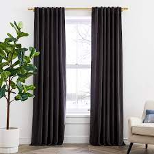 Cotton Velvet Curtain Slate