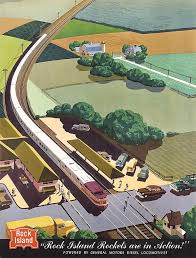 Sold Price Original 1950s Bern Hill Rail Travel Poster Rock Island May 6 0116 1 00 Pm Pdt Travel Posters Rock Island Railroad Train Posters