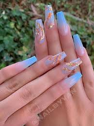 Nonetheless, if you still feel unsure about just using ordinary acrylic paint, there are many nontoxic acrylic nail paints available online. 37 Beautiful Blue Coffin Nails Design Art For Acrylic Nails Ideas Fashion Girl S Blog In 2021 Ombre Acrylic Nails Lilac Nails Long Acrylic Nails Coffin