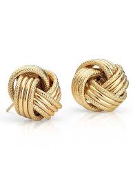 Grande Love Knot Earrings In 14k Italian Yellow Gold Blue Nile Knot Stud Earrings Knot Earrings Stud Earrings