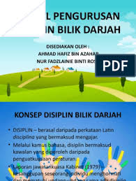 Pengurusan disiplin bilik darjah ini juga boleh diterangkan sebagai idea bagaimana guru mengawal murid untuk bertingkah laku positif agar pembelajaran dapat berjalan dengan lancar. Model Pengurusan Disiplin Bilik Darjah