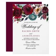Red Wine Romantic Burgundy Wedding Invitation Zazzle Com Flower Wedding Invitation Burgundy Wedding Invitations Wine Bridal Shower Invitations