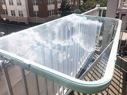If you are searching for balcony railing ideas, then you are doing right. Amazon Com Deckmate Outdoor Heavy Duty Foldable Adjustable Hanging Balcony Railing Table Patio S Decks Balconies Works As Bar Top Side Table Or Dining Table W Simple Bracket System Glass White Kitchen Dining