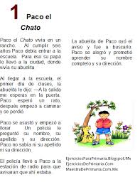 See more of paco el chato on facebook. Ejercicio De Primaria Lectura Paco El Chato Paco El Chato Material Educativo Lectura Comprensiva