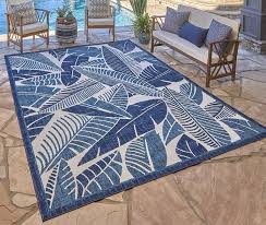 Home rugs & curtains rugs area rugs oasis moorish tile outdoor rug. Amazon Com Gertmenian 21617 Indoor Outdoor Rug Textured Outside Patio Textural Carpet 5 25x7 Standard Tropical Leaf Abstract Royal Blue Furniture Decor