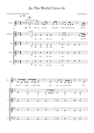 As the world caves in piano sheet music free. As The World Caves In Matt Maltese Sheet Music For Vocals Soprano Tenor Alto Bass A Capella Download And Print In Pdf Or Midi Free Sheet Music For As The World