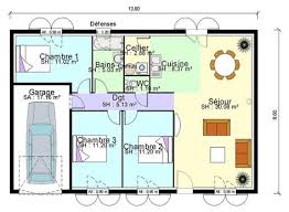 Plan Maison 3 Chambres Plain Pied In 2020 How To Plan Floor Plans Beautiful Homes
