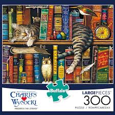 Charles Wysocki Frederick The Literate 300 Large Piece Jigsaw Puzzle Cat Puzzle Larger Piece Jigsaw Puzzles 300 Pieces Jigsaw Puzzle