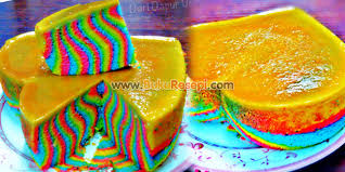 Cantik berkilat, meriah dengan buah. Resepi Kek Puding Karamel Pelangi Www Bukuresepi Com
