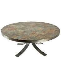 It can be designed for a contemporary, modern look as well as the coffee tables are part of the linha family which also includes a dining table. Round Coffee Table In Wrought Iron And Slate Tiles 1960 1970