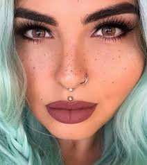 Missjazminad Faux Freckles Anastasiabeverlyhills Dipbrow Dark Brown Lipstick Is Jeffreestarcosmetics Androge Double Nose Piercing Face Piercings Faux Freckles