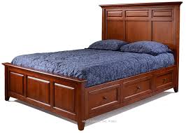 Alder Wood Mckenzie Queen Storage Mantle Bed In Glazed Antique Cherry Finish Storage Bed Platform Bed With Storage King Storage Bed