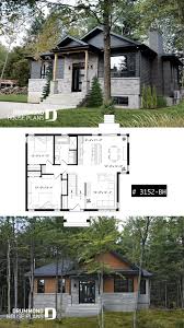 2 bedroom rustic modern home plan split