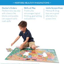 Puzzles are a fun way to pass the time whether on a rainy day or as a family project. Amazon Com Melissa Doug Natural Play Giant Floor Puzzle America The Beautiful 60 Pieces Toys Games