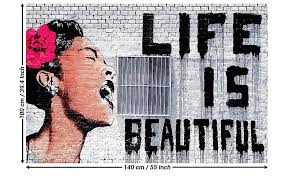 We've created a guide to the best sources to buy banksy art. Great Art Xxl Poster Banksy Graffiti Kunstler Wandbild Life Is Beautiful Pop Art Street Style Street Art Stencil Strassenkunstler Fotoposter Wanddeko Bild Wandgestaltung 140 X 100 Cm Amazon De Kuche Haushalt