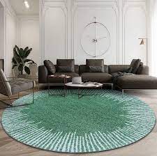A round rug in a breakfast nook is a natural fit, especially in the space above. Contemporary Round Rug Green Circle Carpet For Living Room Warmly Home