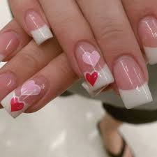Red and white nail designs with simple polka dot patterns. 50 Cute Valentines Nail Designs With Hearts Noted List