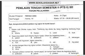 Kunci jawaban soal ulangan akhir semester 2 bahasa jawa kelas 3 sd. Soal Bahasa Jawa Kelas 3 Semester 1 Kurikulum 2013 Bangsoal