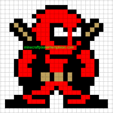 Minecraft Pixel Art Templates Deadpool Minecraft Pixel Art Pixel Art Grid Pixel Art Templates