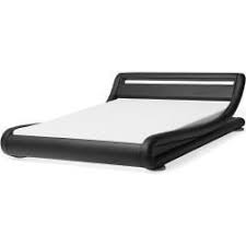 bett kunstleder schwarz 160 x 200 cm mit led beleuchtung avignon belianibeliani avignon belianibeliani bett kuns in 2020 bed with led lights water bed black bedding