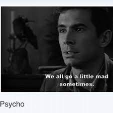 We all go a little mad sometimes. We All Go A Little Mad Sometimes Psycho Hitchcock Anthonyperkins Normanbates Horror Movie Scenes Favorite Movie Quotes Movie Lines