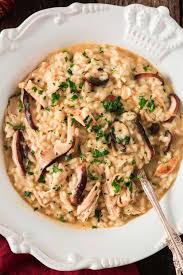 Mushroom And Turkey Risotto Risotto Recipes Cuisine Recipes Cruise Cuisine