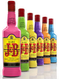 Limited Edition J B Colored Bottles Bottle Design Packaging J B Whisky Bottle