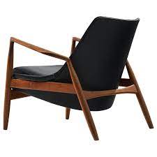 Jonas wagell milo baughman (4) refine by designer: Ib Kofod Larsen Black Leather Seal Chair In Teak For Sale At 1stdibs